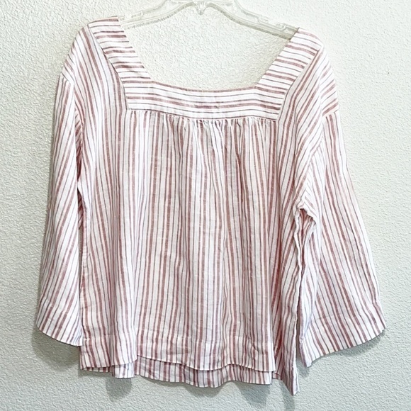 Rachel Zoe 100% LINEN Woman Stripe Top Shirt Size S - Picture 4 of 11
